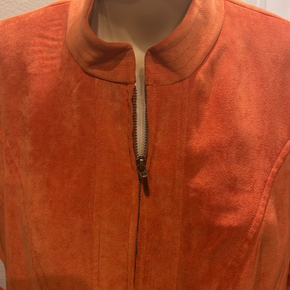 Tribal SZ 16 suede zipper jacket orange color - Picture 3 of 9